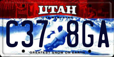 UT license plate C378GA