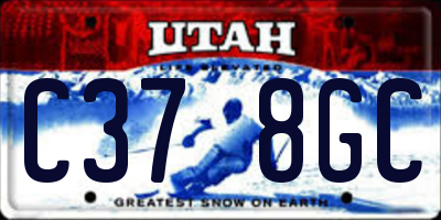 UT license plate C378GC