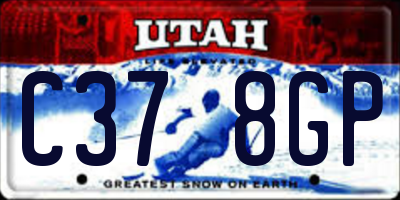 UT license plate C378GP