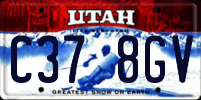 UT license plate C378GV