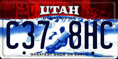 UT license plate C378HC
