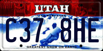UT license plate C378HE