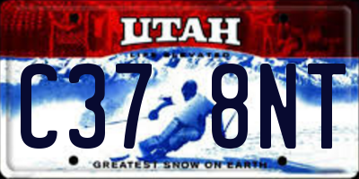 UT license plate C378NT