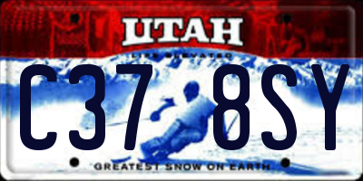 UT license plate C378SY