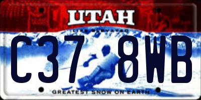 UT license plate C378WB