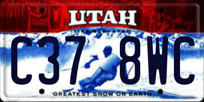 UT license plate C378WC