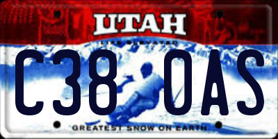 UT license plate C380AS