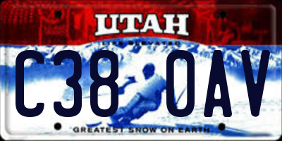 UT license plate C380AV