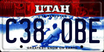 UT license plate C380BE