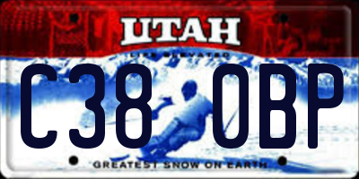 UT license plate C380BP