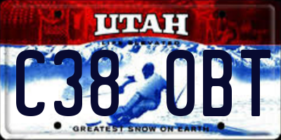 UT license plate C380BT