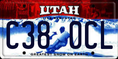 UT license plate C380CL