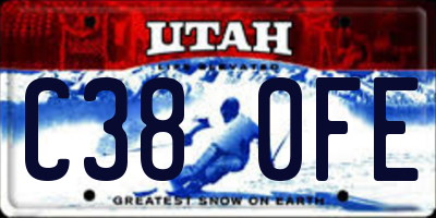 UT license plate C380FE