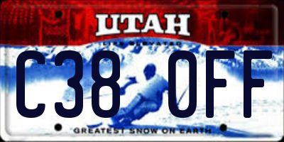 UT license plate C380FF