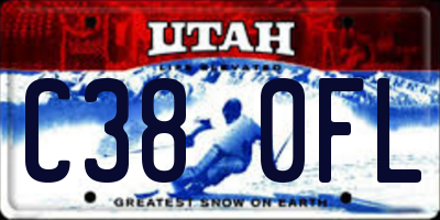 UT license plate C380FL