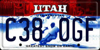 UT license plate C380GF