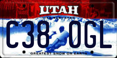 UT license plate C380GL