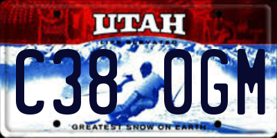 UT license plate C380GM