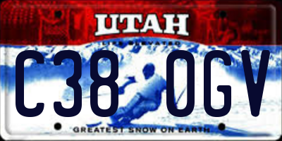 UT license plate C380GV