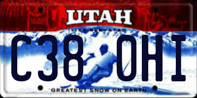 UT license plate C380HI