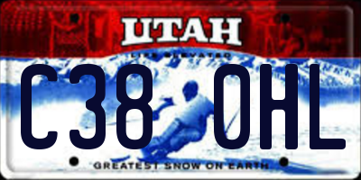 UT license plate C380HL