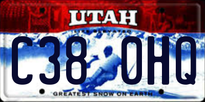 UT license plate C380HQ