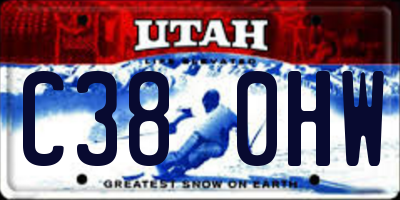 UT license plate C380HW