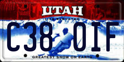 UT license plate C380IF