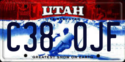 UT license plate C380JF
