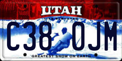 UT license plate C380JM