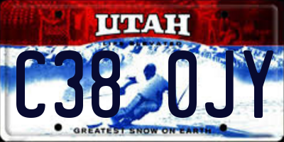 UT license plate C380JY