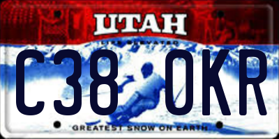 UT license plate C380KR
