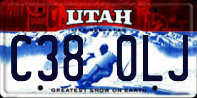 UT license plate C380LJ