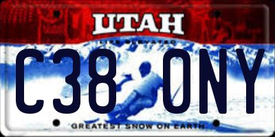 UT license plate C380NY