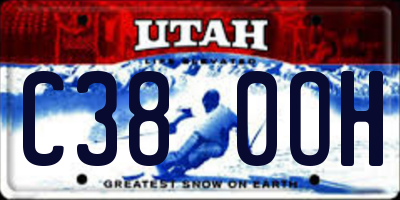 UT license plate C380OH