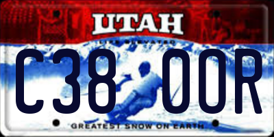 UT license plate C380OR