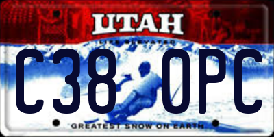 UT license plate C380PC