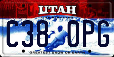 UT license plate C380PG