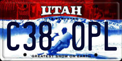 UT license plate C380PL