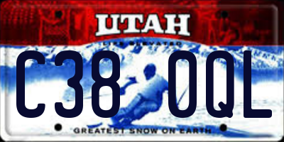 UT license plate C380QL