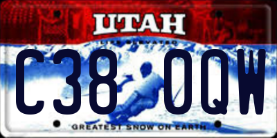 UT license plate C380QW