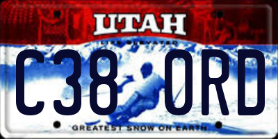 UT license plate C380RD