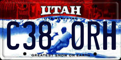 UT license plate C380RH