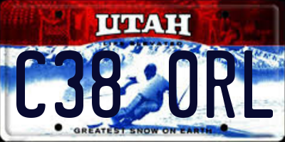 UT license plate C380RL