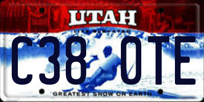 UT license plate C380TE
