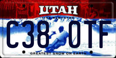 UT license plate C380TF