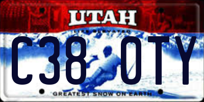 UT license plate C380TY