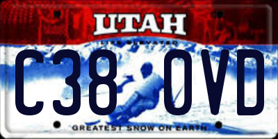 UT license plate C380VD