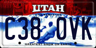 UT license plate C380VK