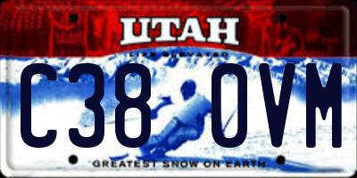 UT license plate C380VM